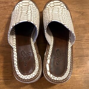 Stylish Freebird White Crocodile Pattern Slip-On Shoes Worn once.